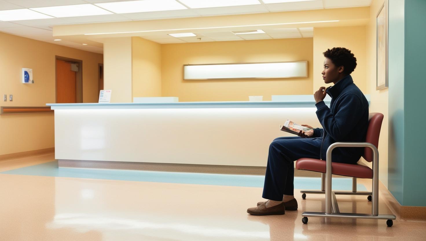 person waiting at hospital reception and waiting AI-powered automation for healthcare,AI in healthcare,automation in healthcare,AI-powered Patient Engagement,ePA integration AI-Powered Automation for Healthcare