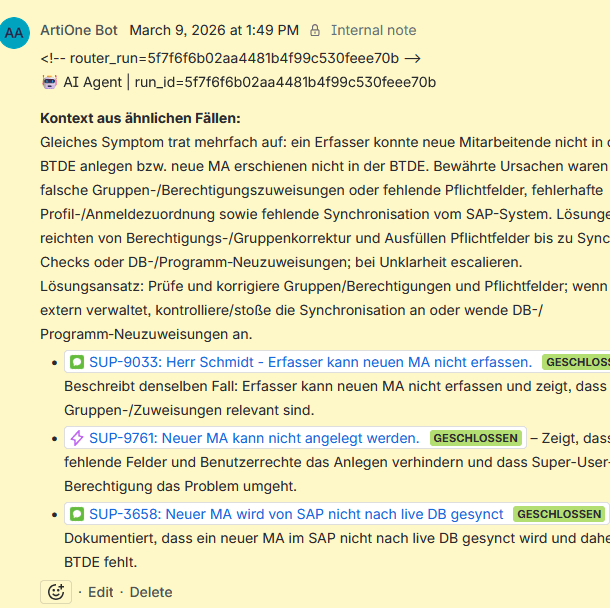 screenshot of the Jira ticket with arti's prepared brief